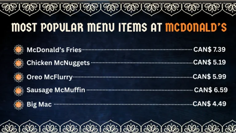Mcdonalds Ala Carte Menu With Prices