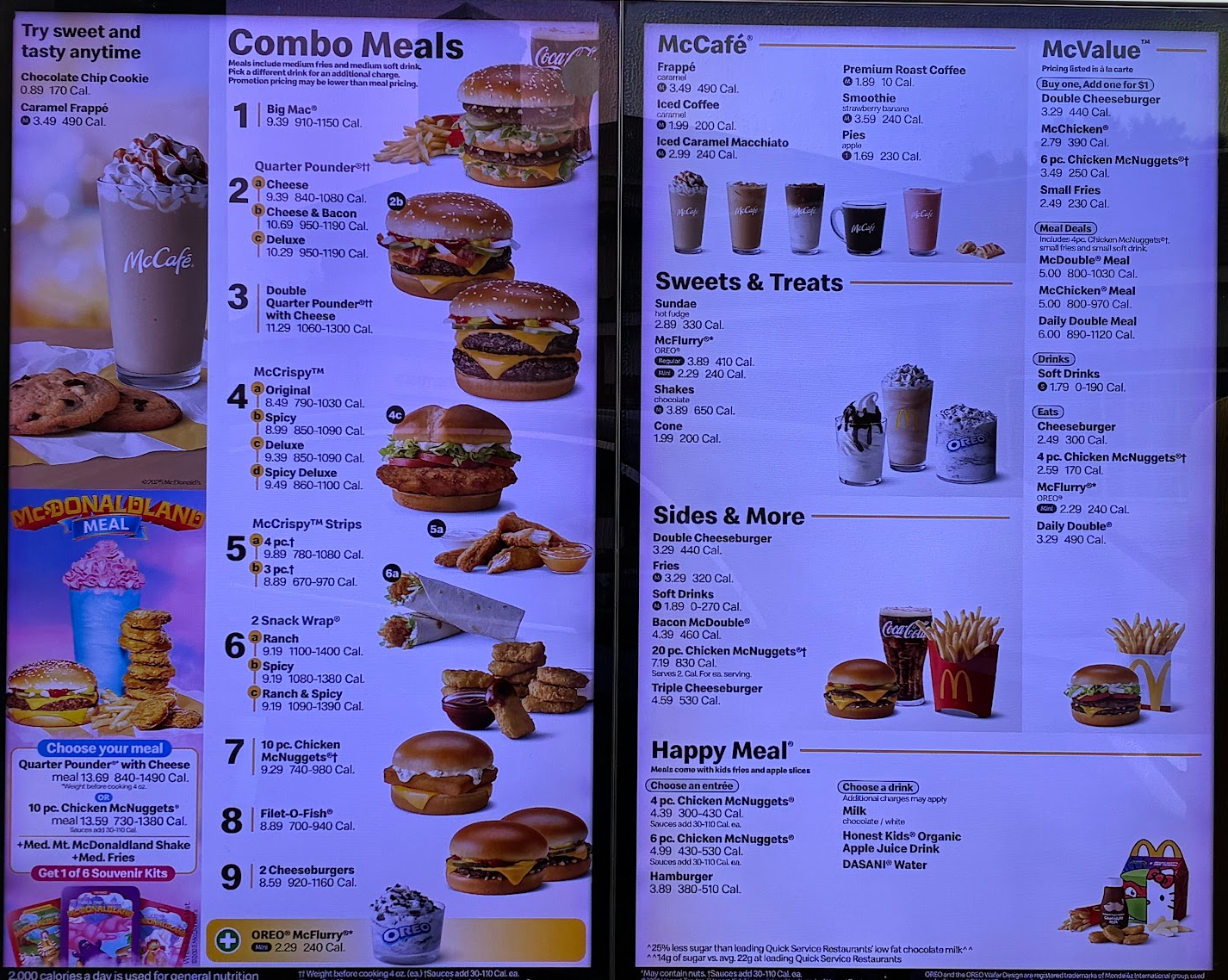 Mcdonalds Meals Menu With Prices