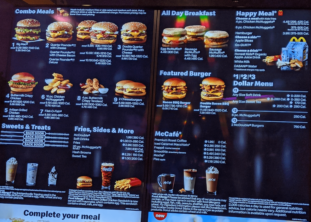 Mcdonalds Menu With Prices Today
